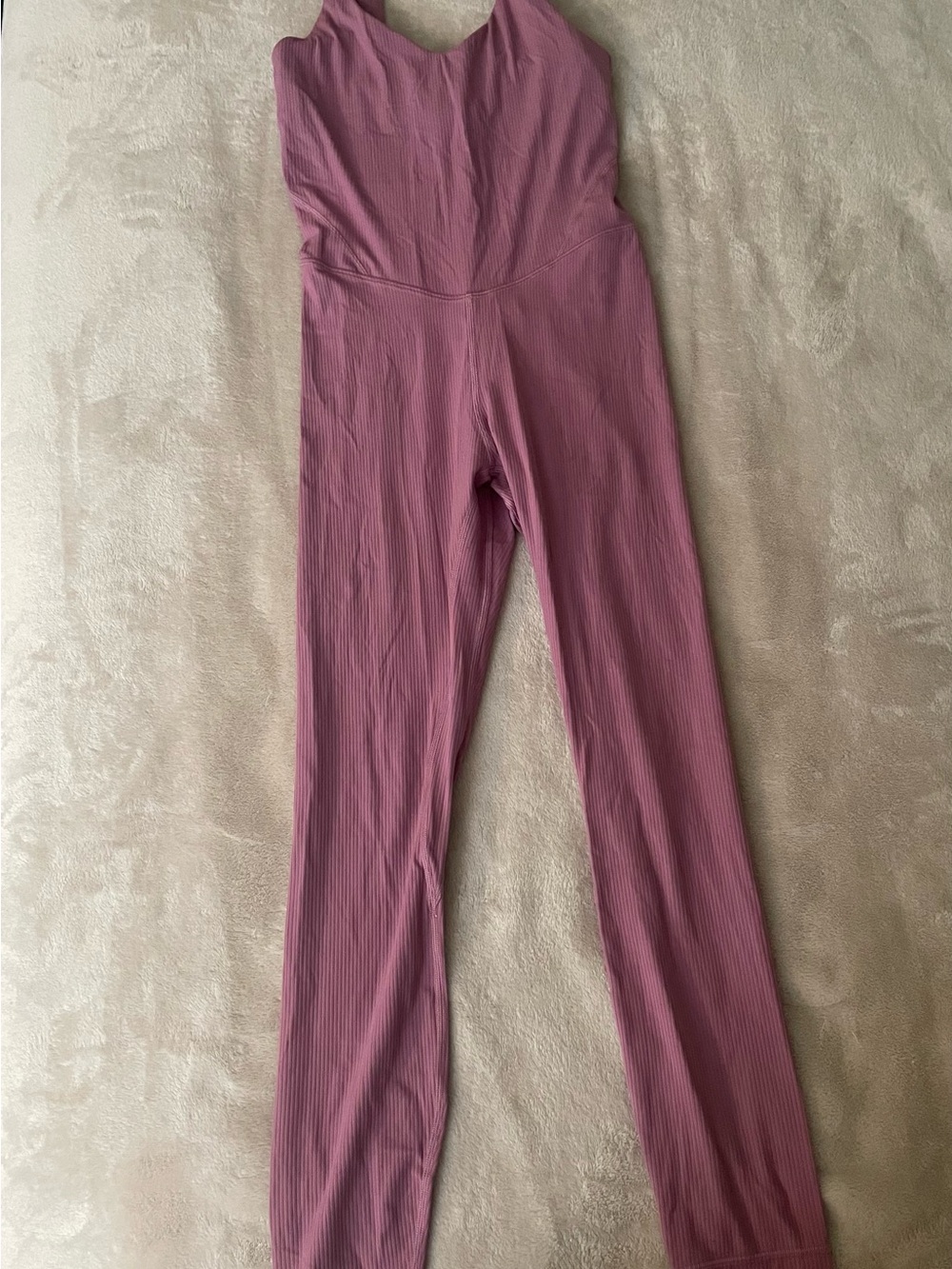lululemon athletica Ribbed Mauve-Pink Cropped Jumpsuit